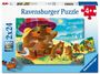 : Children's puzzle 2x24 Teile - Urlaubsträume, Div.