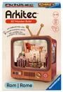 "Arkitec 3D Wooden Build" mit Farbwechsel-LEDs. 123 Teile, 1,5+ Stunden; ab 12 Jahren. Rom-Szene im Retro-TV.