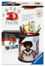 "3D Puzzle", "Stabil – ohne Klebstoff", "Praktische Aufbewahrungsfunktion" zeigen ein Puzzle mit Fußball-Länderspielmotiv.