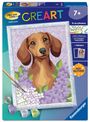 CreArt, Malen nach Zahlen Kinder - Dackel Lilac, SPL