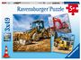 : Ravensburger Kinderpuzzle - 05032 Baufahrzeuge im Einsatz - Puzzle für Kinder ab 5 Jahren, mit 3x49 Teilen, SPL