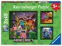 : Ravensburger Kinderpuzzle 05621 - Minecraft Biomes - 3x49 Teile Minecraft Puzzle für Kinder ab 5 Jahren, Div.