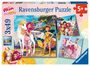 : Ravensburger Kinderpuzzle 05701 - Im Land der Elfen und Einhörner - 3x49 Teile Mia and Me Puzzle für Kinder ab 5 Jahren, Div.
