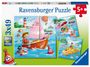 : Ravensburger Kinderpuzzle - 05720 Auf dem Wasser - 3x49 Teile Puzzle für Kinder ab 5 Jahren, Div.
