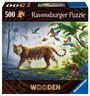 Ravensburger Puzzle 17514 - Tiger im Dschungel - 500 Teile Holzpuzzle mit stabilen, individuellen Puzzleteilen und kleinen Holzfiguren (Whimsies), für Kinder und Erwachsene ab 14 Jahren, SPL