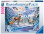 : Ravensburger Puzzle 19949 - Rehe und Hirsche im Winter - 1000 Teile Puzzle für Erwachsene ab 14 Jahren, Div.