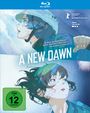 Text: „Ein Werk, das Geduld belohnt...“ „A NEW DAWN“ „FSK ab 12 freigegeben“. Illustration eines Mädchens im Wasser.