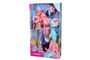 Text: "Steffi Love, MERMAZING, TRY ME! TRY ME!, FUN BOYLIGHT." 
Eine Puppe im Meerjungfrau-Outfit mit buntem Haar.