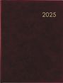 : Zettler - Wochenbuch 2025 bordeaux, 21x26,5cm, Taschenplaner mit 128 Seiten im wattiertem Einband, Eckperforation und Fadensiegelung, Mondphasen, Wochenübersicht und internationales Kalendarium, KAL