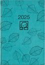 : Buchkalender türkis 2025 - Bürokalender 14,5x21 cm - 1 Tag auf 1 Seite - Kartoneinband, Recyclingpapier - Stundeneinteilung 7 - 19 Uhr - 876-0717, Buch