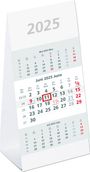 : 3-Monats-Aufstellkalender 2025 - 10,5x14,5 cm - 3 Monate auf 1 Seite - mit Kopftafel und Datumsschieber - Mehrmonatskalender - 980-0000, KAL