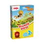 „Die Biene Maja: Blumenwiese. Meine ersten Spiele 2+. HABA.“ Enthält eine Illustration von Biene Maja über einer Blumenwiese.