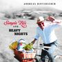 Text: "Simple Life and Heavy Nights", "Andreas Hinterseher".   
Ein Mann mit Hut winkt auf einem Fahrrad mit Korb.