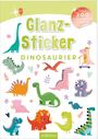 Glanz-Sticker DINOSAURIER. Über 200 schillernde Sticker. Verschiedene bunte Dinosaurier-Illustrationen mit fröhlichem Design.