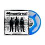 Der Text "Montreal" steht über drei dunklen Silhouetten mit blauen Kreuzen, daneben eine blau-weiße Schallplatte.
