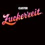Text: "CLUSTER" oben, "Zuckerzeit" in großen, glitzernden, pink-orange Schriftzügen darunter auf schwarzem Hintergrund.
