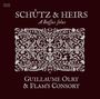 Schrift: "SCHÜTZ & HEIRS", "A Bassus solus", "Guillaume Olry & Flam’s Consort". Florales, dekoratives Muster.