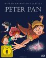 "Nippon Animation Classics: Peter Pan. FSK ab 6 freigegeben. Illustration mit Peter Pan und fliegenden Figuren."