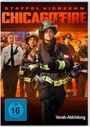 STAFFEL VIERZEHN CHICAGO FIRE, FSK 16, Vorab-Abbildung. Feuerwehrleute in Einsatzkleidung, Flammen im Hintergrund.