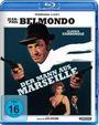 Auf einer Blu-ray-Hülle steht: "Jean-Paul Belmondo, Claudia Cardinale, Der Mann aus Marseille". Ein Mann zielt mit Pistolen.