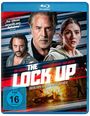 Texte: „Don Johnson versprüht pure Bedrohung“, „THE LOCK UP“, „Überleben ist der einzige Ausweg“. Drei ernste Gesichter.