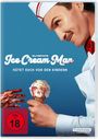 „Eli Roth's Ice Cream Man“, „Hütet euch vor den Kindern“, FSK ab 18. Ein Mann reicht ein Eis; eine blutige Hand greift danach.