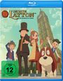 "DETEKTEI LAYTON DIE KOMPLETTE SERIE". Cartoonfiguren und ein Hund vor einem Turm. FSK 12 freigegeben.