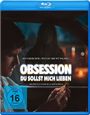 Text: Obsession - Du sollst mich lieben. Darunter "Drehbuch und Regie Curry Barker". FSK 16.  
Ein Mann im Auto, dunkler Hintergrund.