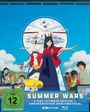 "Summer Wars" 4-Disc Ultimate-Edition, umfangreiches Bonusmaterial, FSK ab 12. Anime-Illustration mit Figuren und Himmel.