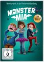 „MONSTER MIA“. Drei animierte Charaktere stehen zusammen. Links FSK-0 Symbol. Oben fliegen zwei Fledermäuse.