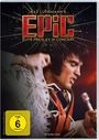 Oben steht "BAZ LUHRMANN'S EPIC", darunter "ELVIS PRESLEY IN CONCERT". Ein Mann singt leidenschaftlich mit Mikrofon.