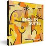 ENGLISH SUITES, 2 CDs, Jonathan Ferrucci. Abstrakte Illustration mit gelben und orangefarbenen Formen.