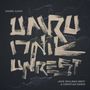 Text: "Daniel Kahn", "Unruly Unrest", "Jake Shulman-Ment & Christian Dawid". Pinselstriche auf dunklem Hintergrund.