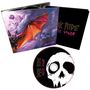"Dark Ride Blade Manor" auf einer CD-Hülle. Illustration: Fledermaus vor lila Wolken und Totenkopf auf CD.