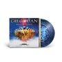 Text: GREGORIAN MAGICAL CHANTS. Männer in goldenen Gewändern stehen vor einem tiefblauen, mystischen Hintergrund.