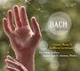 "BACH berühren", "Clavier-Übung IV 'Goldberg-Variationen'", "Ann-Helena Schlüter, Barockorgel St. Antonius, Worbis".   
Eine Hand im Gegenlicht mit Spinnweben.
