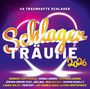 "40 Traumhafte Schlager. Schlager Träume 2026." Namen von Künstlern. Hintergrund: Herzmotiv mit lila-pinkem Farbverlauf.