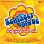 Text: "Die kultigsten Hits im DJ-Mix!!!", "2 CDs", "Schlagermove", "Die besten Kult-/ Pop- und Partyschlager aller Zeiten". Hintergrund mit bunter Blume und Discokugel.