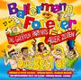 Bunte, fröhliche Illustration mit tanzenden Menschen, Bierkrügen und Noten. Text: "Ballermann Forever - Die größten Partyhits aller Zeiten - Das Best Of".