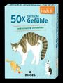"50x tierische Gefühle erkennen & verstehen". Enthält Illustrationen von einer Katze, einem Hund mit Ball und einem Kaninchen.