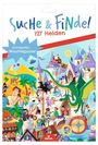 "Suche & Finde! 127 Helden. Extragroßes Wimmelposter." Eine farbenfrohe Illustration mit Märchenszenen.