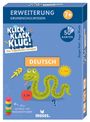 "ERWEITERUNG GRUNDSCHULWISSEN, KLICK KLACK KLUG! 50 KARTEN, DEUTSCH. Illustration: Schlange mit Buchstaben."