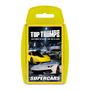 „Top Trumps: Was immer du magst, wir tun es auch. Supercars.“ Illustration mit gelbem und weißem Sportwagen.