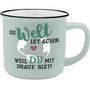 : Gruss und Co 45775 Kaffee-Becher Welt, New Bone China Porzellan, 35 cl, Div.