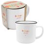 : XL-Becher in Emailleoptik 'Be happy always', Div.