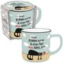 : Becher in Emailloptik "Einen großen Kaffee & einen Tag ohne Alles, bitte...", Div.