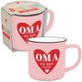 : Becher in Emailloptik "Oma du bist toll!", Div.