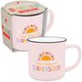 : Becher in Emailloptik "Eine Tasse voll Sonnenschein", Div.