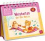 "Weisheiten der Om-Katze" und "2027 Wochenkalender". Illustration: Katze und Eule auf fliegendem Teppich, trinken Tee.