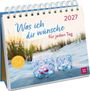 "Was ich dir wünsche für jeden Tag 2027." Zwei dekorative Gläser im Sand, im Hintergrund Gras und Himmel. Ringbuchkalender.
